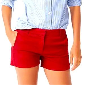 Bright Red 4” J Crew Stretch Chinos